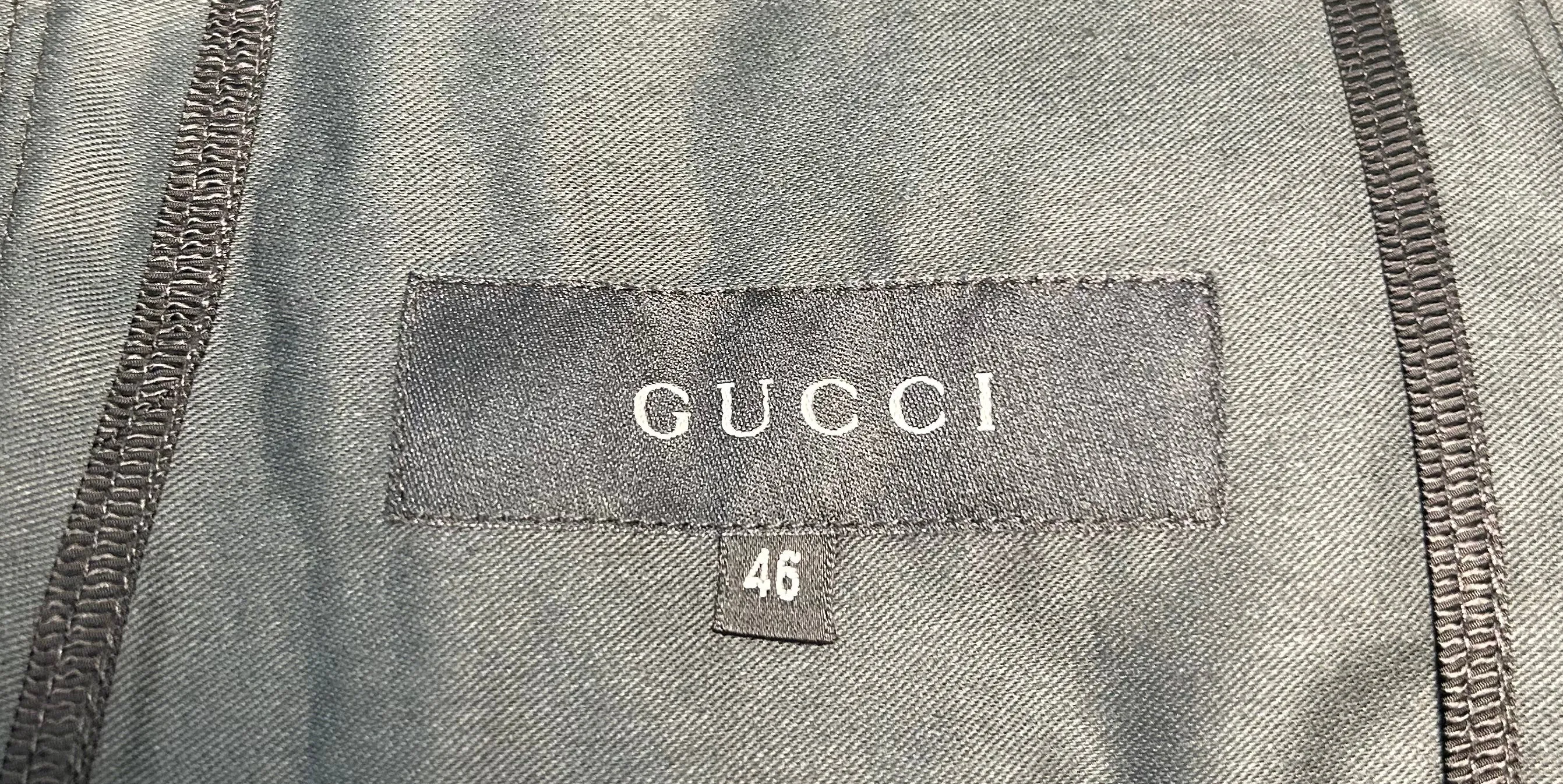 Tom Ford for Gucci Y2K Black Satin Blazer w/Patch Pockets