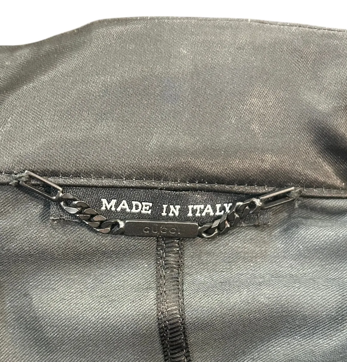 Tom Ford for Gucci Y2K Black Satin Blazer w/Patch Pockets