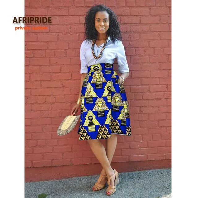 Tomi Knee Length African Print Skirt (pick your print)
