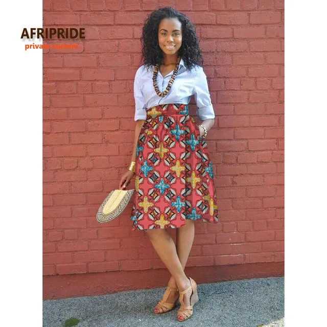 Tomi Knee Length African Print Skirt (pick your print)