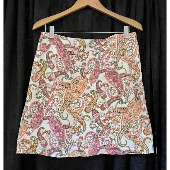 Tommy Bahama Women’s Multicolor Pink Paisley Lined Pencil Skirt Side Zip Sz 8