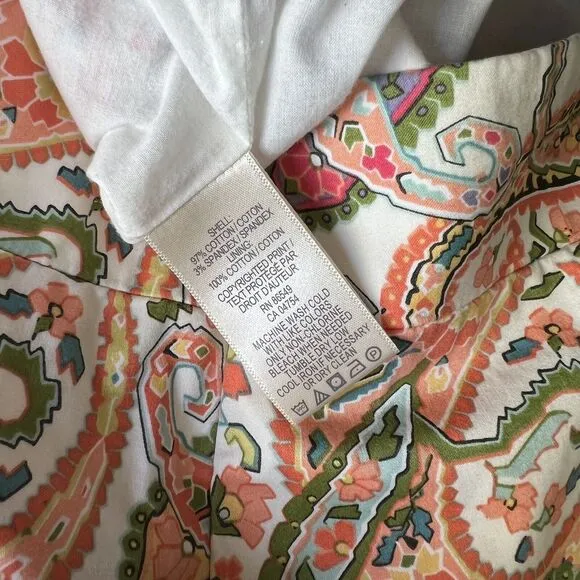 Tommy Bahama Women’s Multicolor Pink Paisley Lined Pencil Skirt Side Zip Sz 8