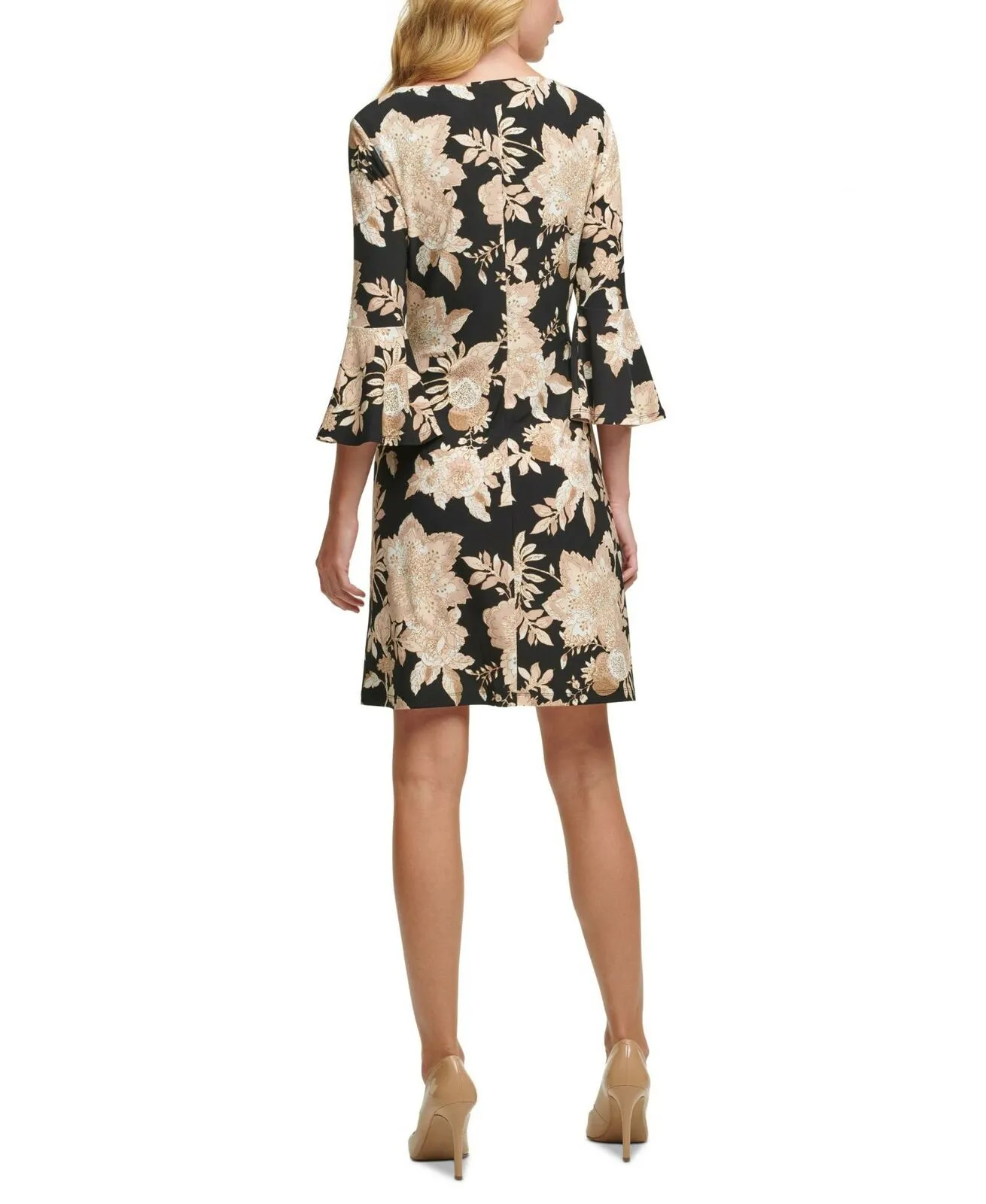 Tommy Hilfiger Women's Bell Sleeve Floral A-Line Dress
