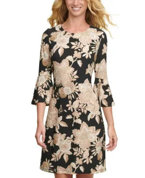 Tommy Hilfiger Women's Bell Sleeve Floral A-Line Dress