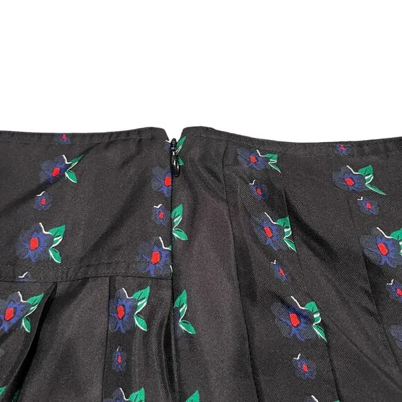 Tory Burch Carmine Pleated Silk Skirt Size 6