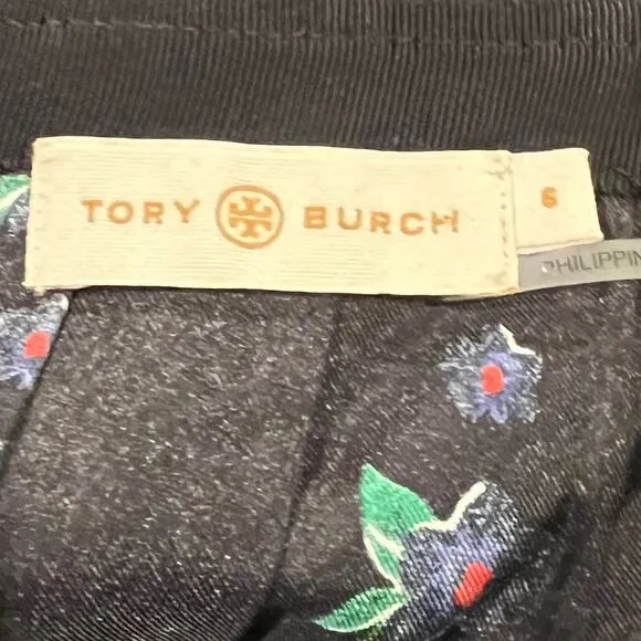 Tory Burch Carmine Pleated Silk Skirt Size 6