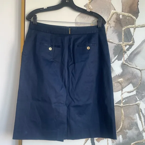 Tory Burch navy blue knee length career skirt| size 8 | Tory Burch casual skirt