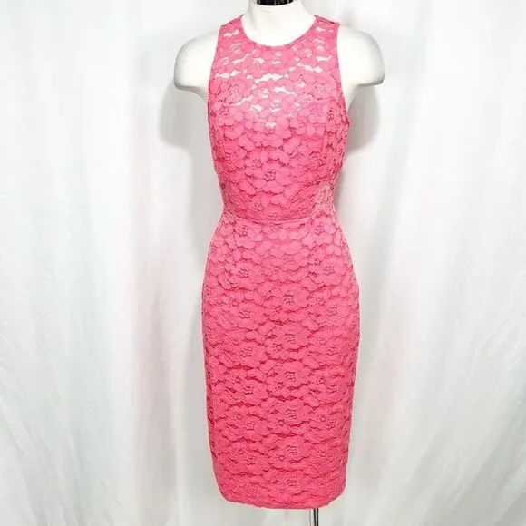 Trina Turk Philo Floral Lace Sheath Dress pink size 2