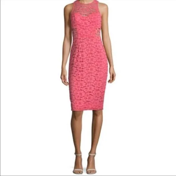 Trina Turk Philo Floral Lace Sheath Dress pink size 2