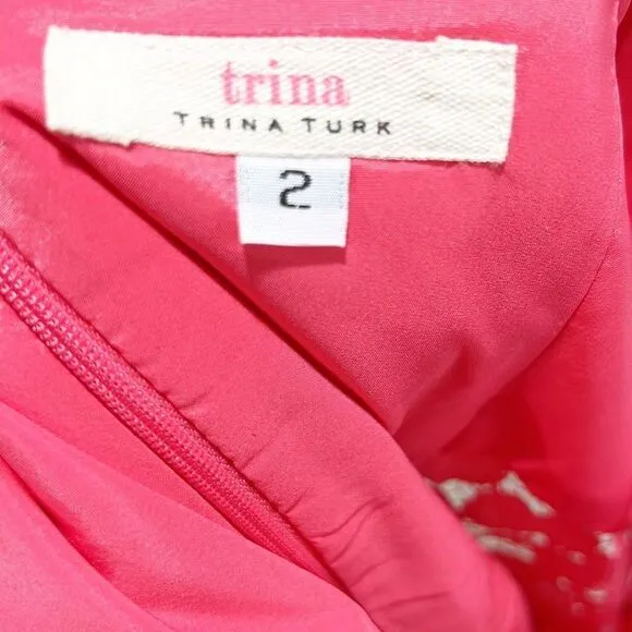 Trina Turk Philo Floral Lace Sheath Dress pink size 2