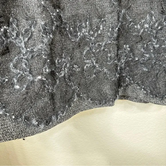 Trixi Schober Black Knee-Length Pencil Skirt Sequin Mesh Embellishments Size 10
