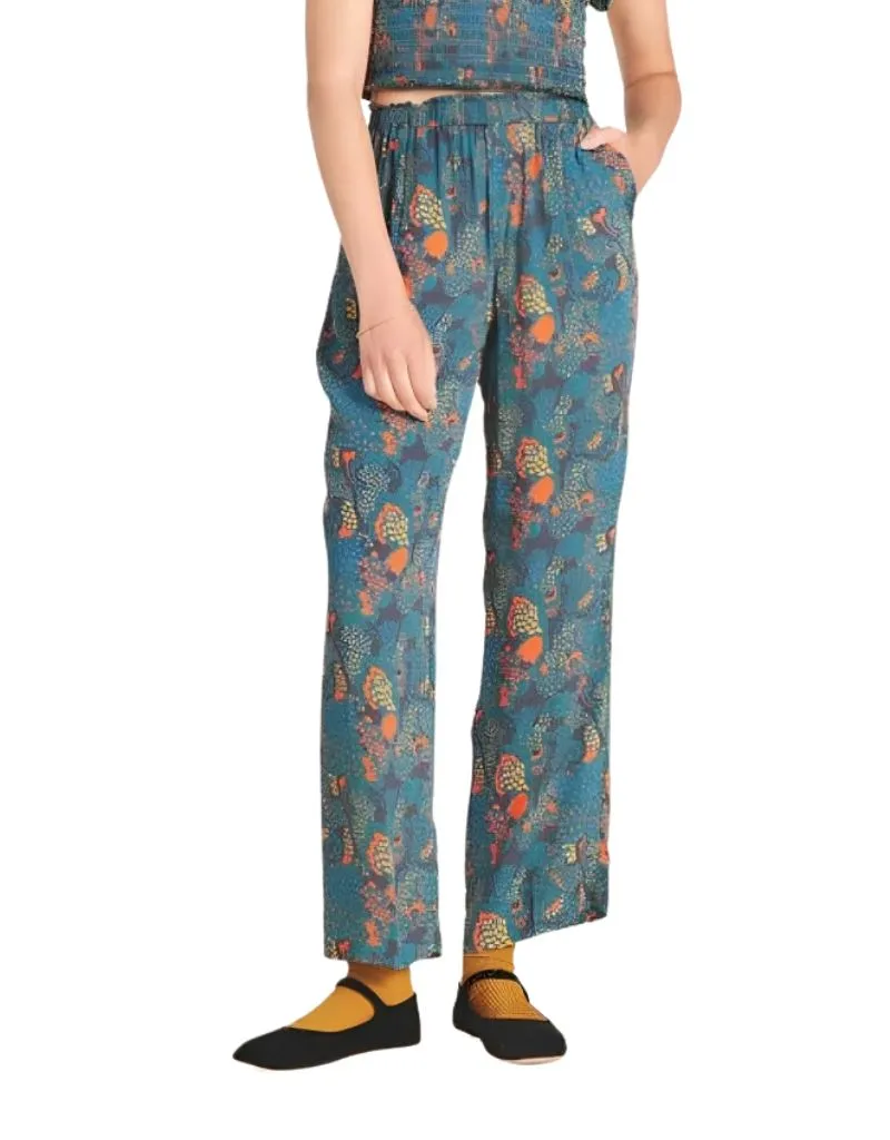 Trovata Leona Pant in Teal Plume