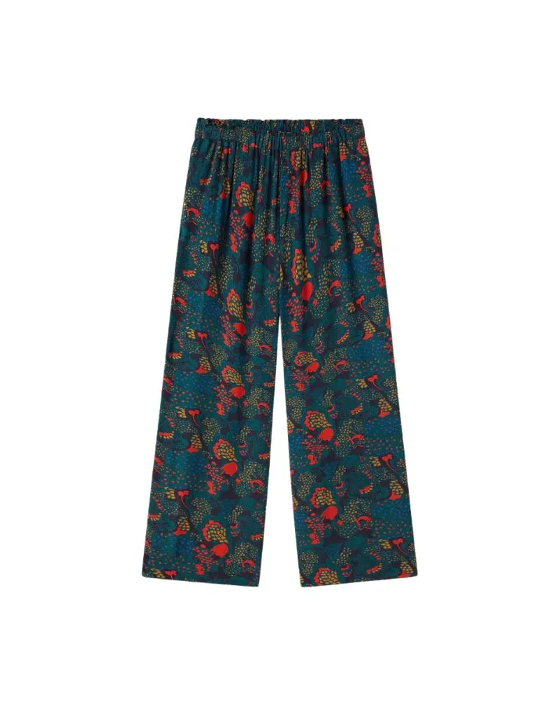 Trovata Leona Pant in Teal Plume