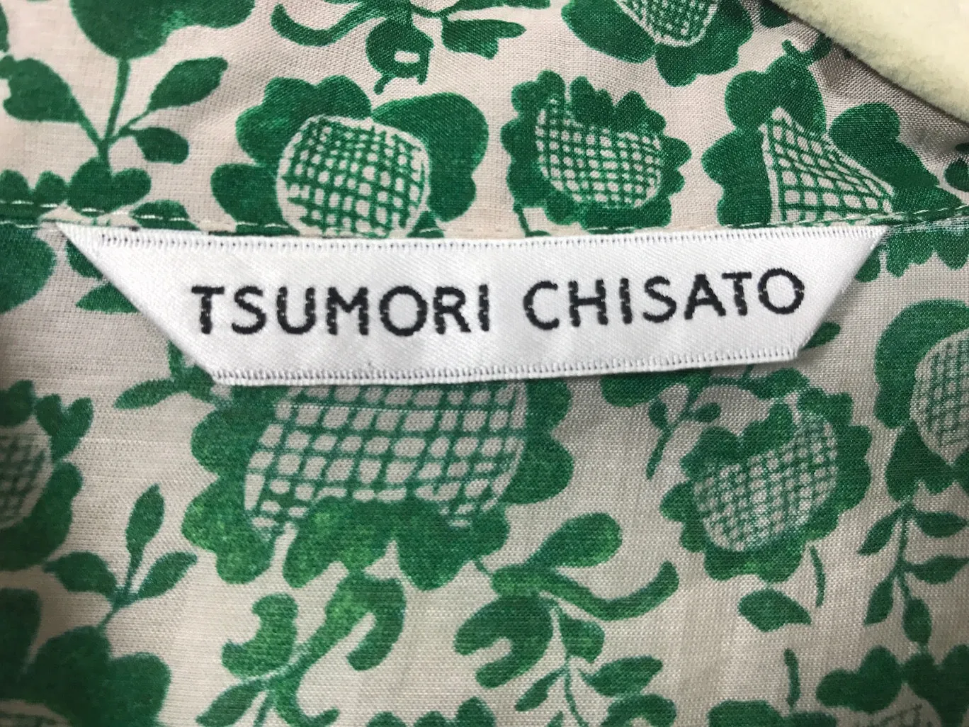 TSUMORI CHISATO Green Blouse w/ Silk Pockets & Trim Size 3