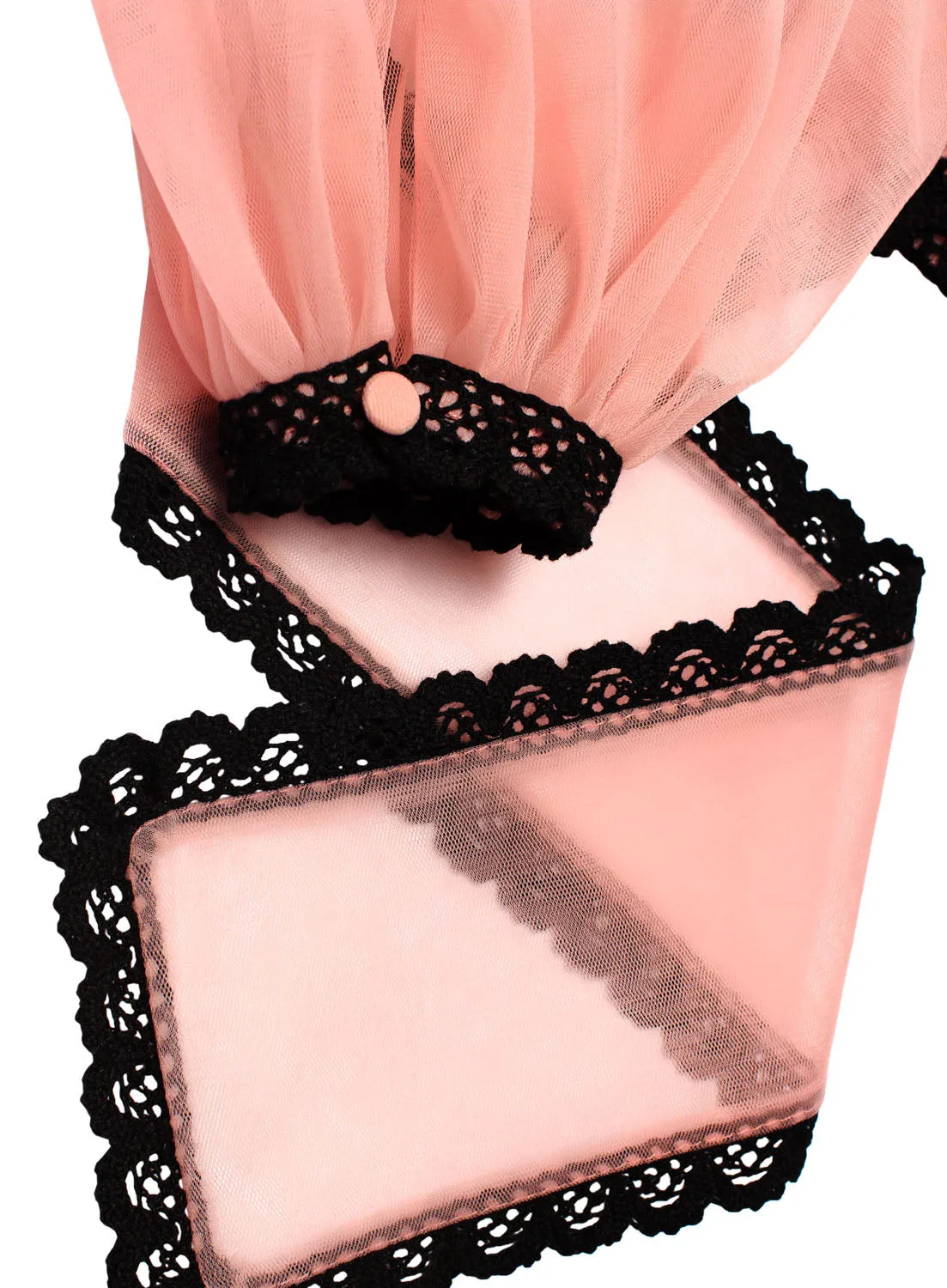 Tulle blouse with embroidery and lace