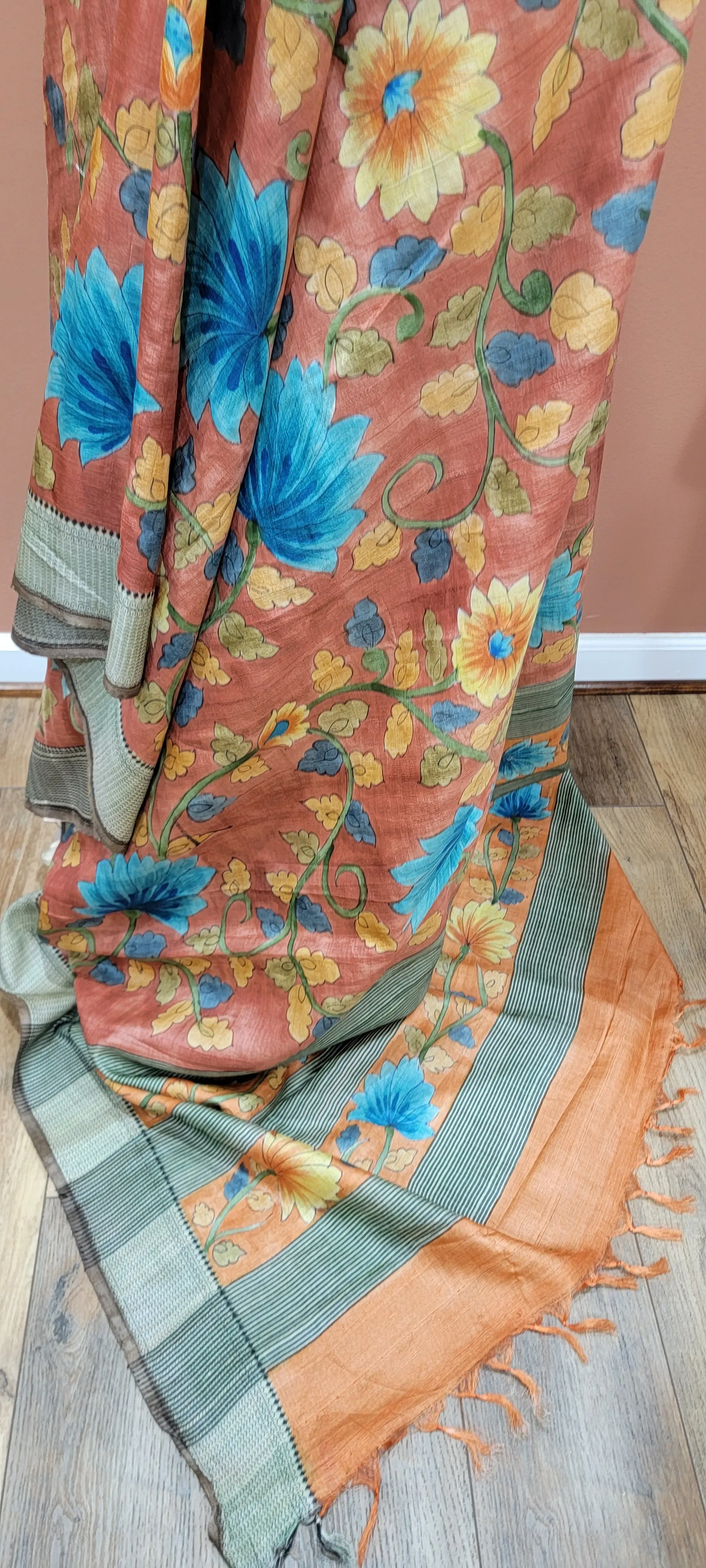 Tussar Kalamkari Saree w/ Blouse
