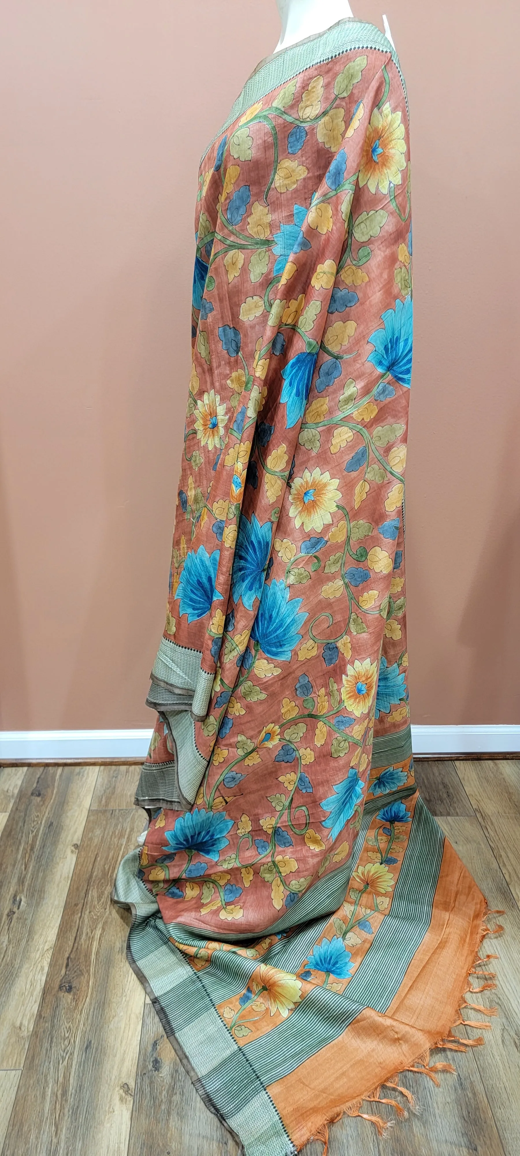 Tussar Kalamkari Saree w/ Blouse