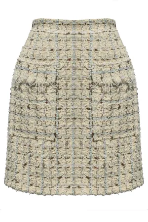 Tweed Mini Skirt with Pockets