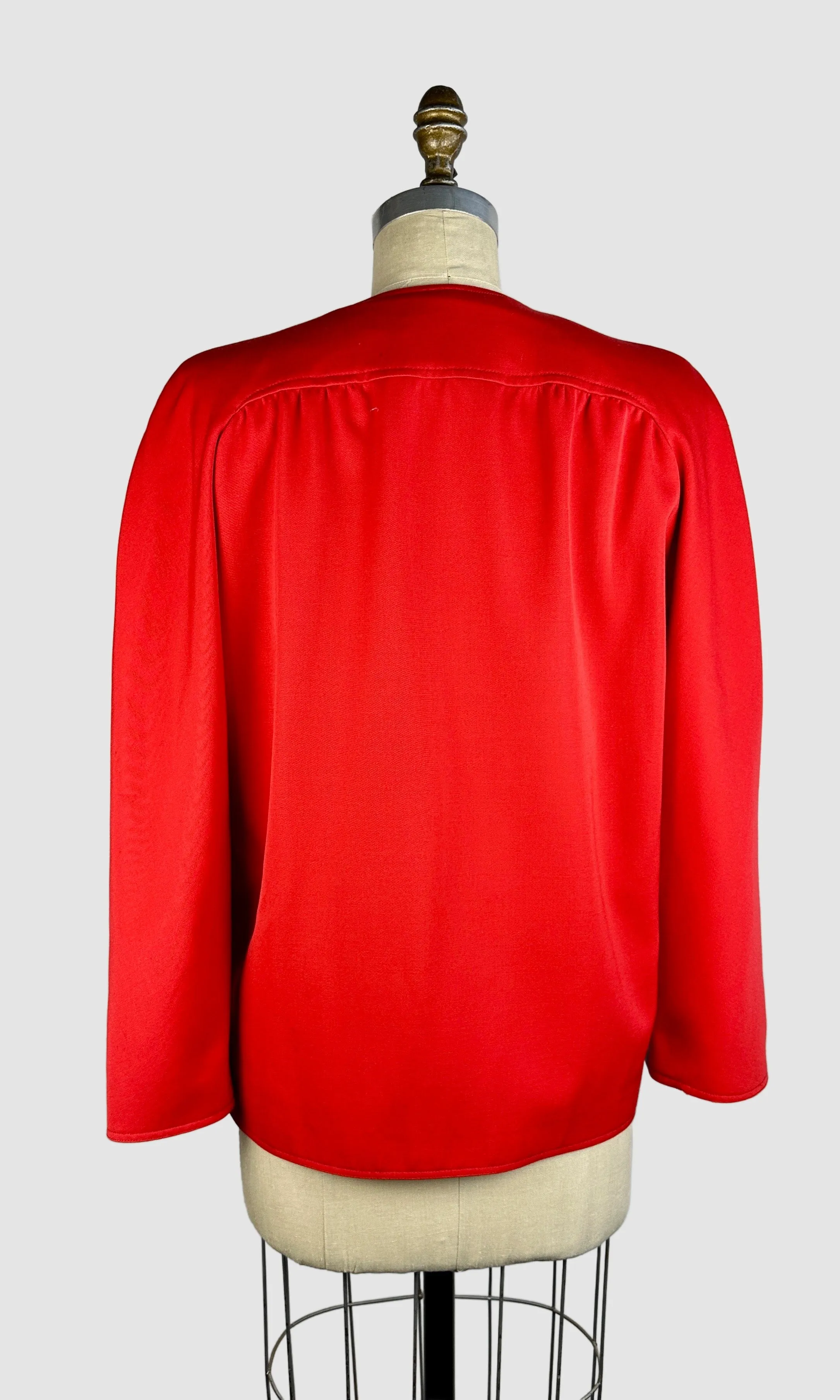 VALENTINO Boutique 90s Candy Red Gabardine Jacket • Small