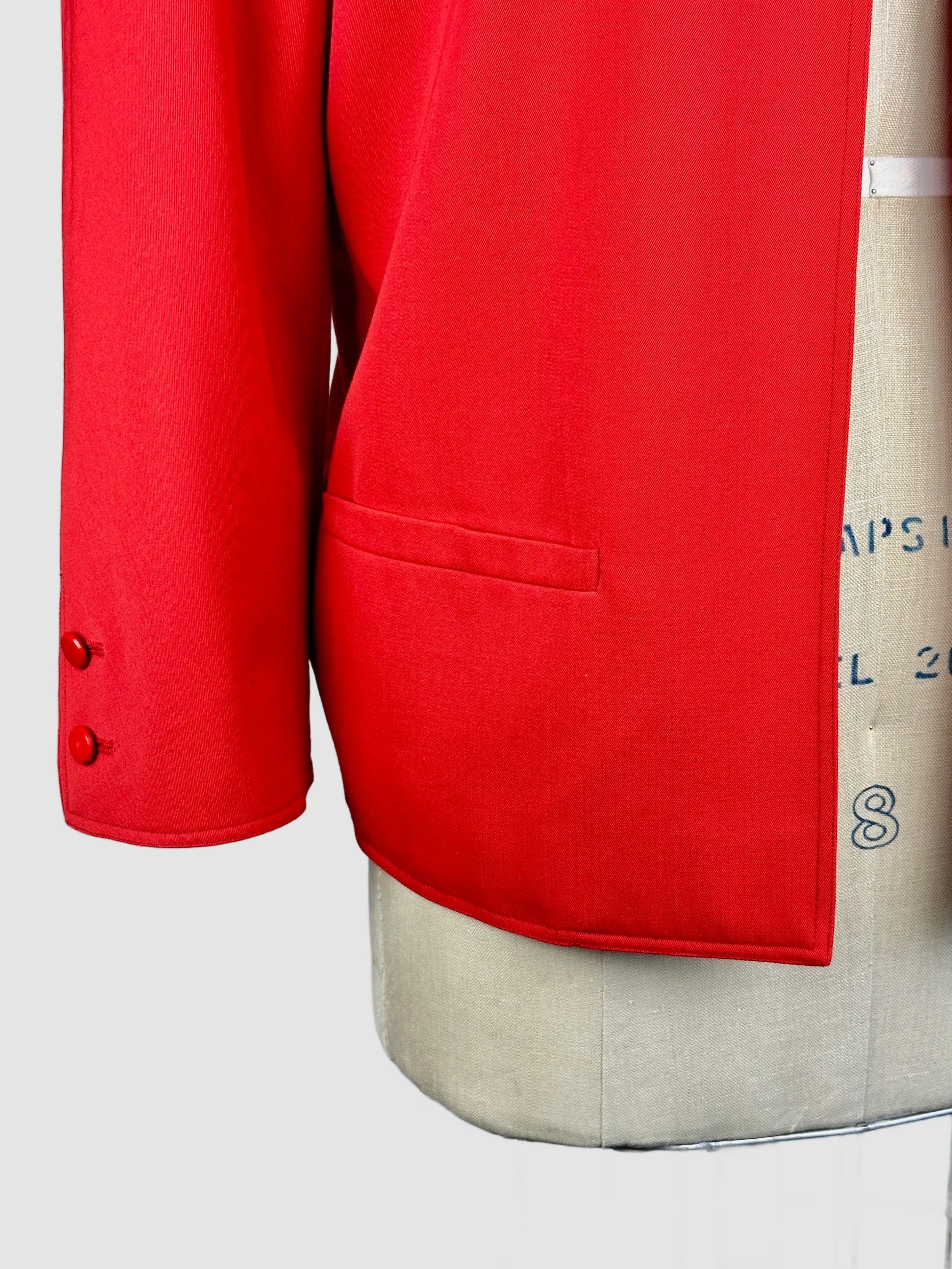 VALENTINO Boutique 90s Candy Red Gabardine Jacket • Small