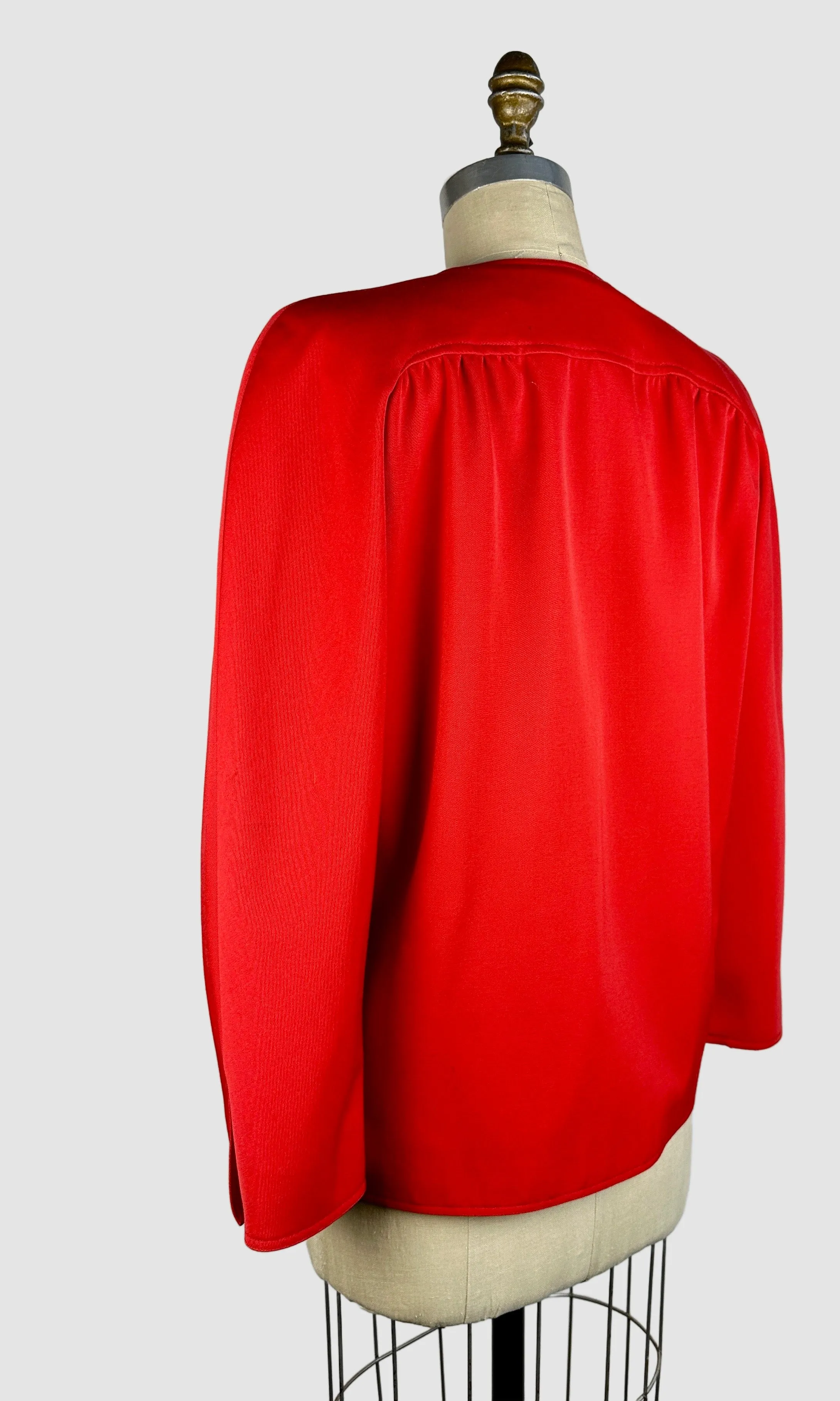 VALENTINO Boutique 90s Candy Red Gabardine Jacket • Small