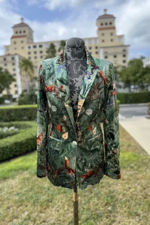 Velvet Blazer in Forest