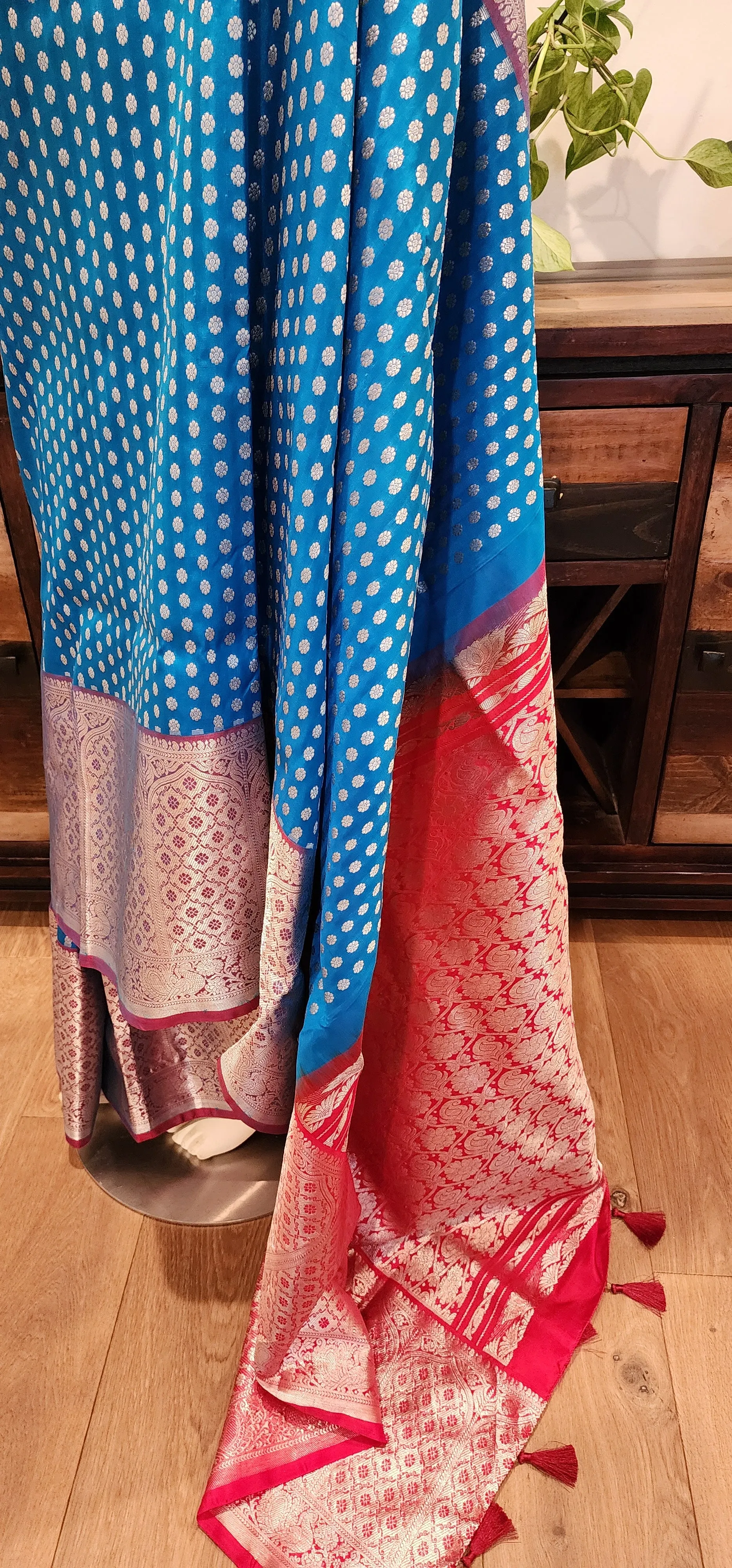 Venkatagiri Silk Saree in Blue W/ Custom Blouse