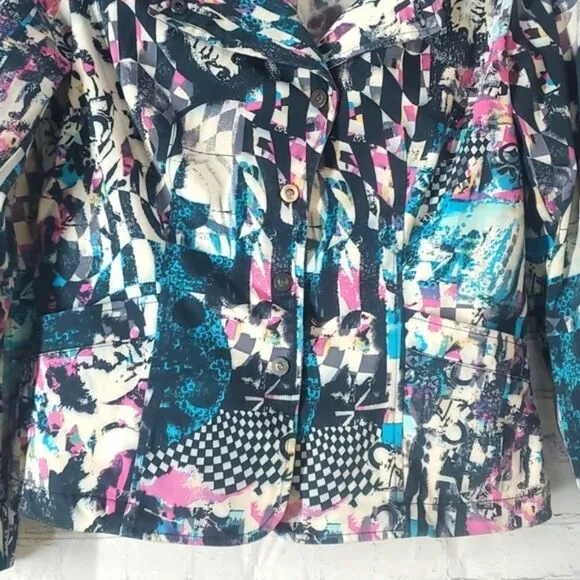 Vero Moda  Made in Italy Fun Funky Wearable Art Michelangelo Blazer Jacket🇮🇹