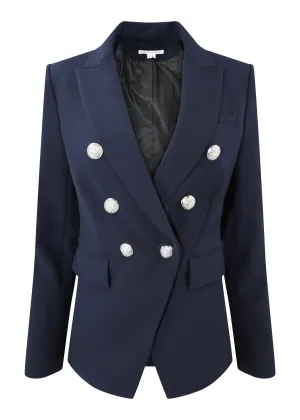 Veronica Beard Miller Dickey Jacket Silver Buttons