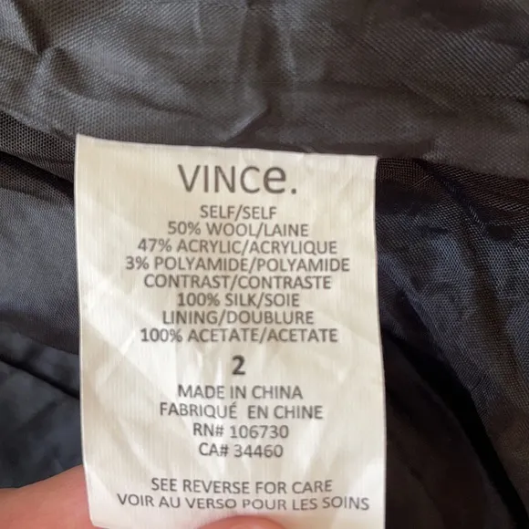 Vince black ribbed snap button blazer jacket size 2 or XS