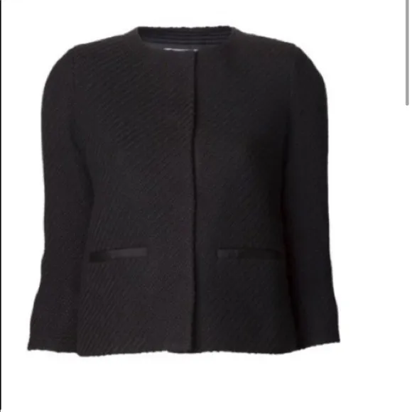 Vince black ribbed snap button blazer jacket size 2 or XS