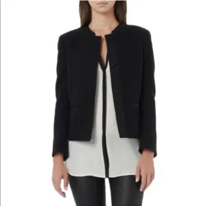 Vince black ribbed snap button blazer jacket size 2 or XS