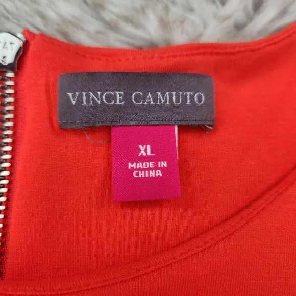 Vince Camuto Short Sleeve Maxi Dress Red With Blue Floral Women's Size XL