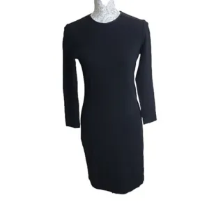 Vince Dress black 3/4 sleeve Sheath Knee Length Viscose Blend Women's Small