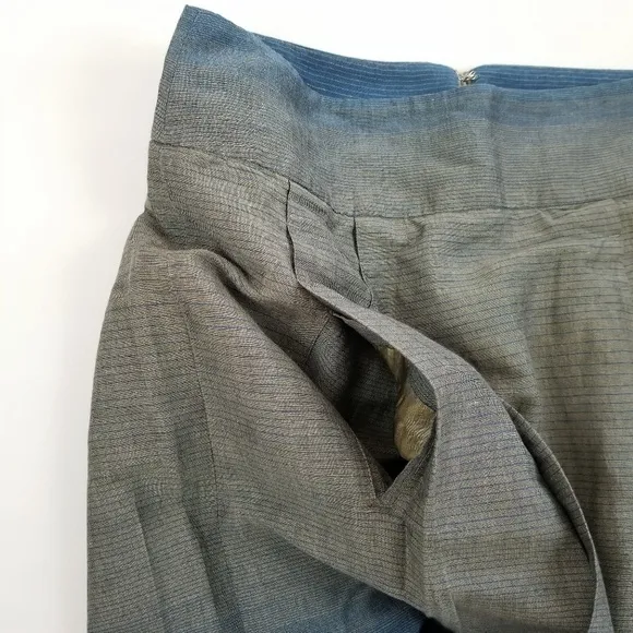 Vince gray blue ombre striped knee length A skirt
