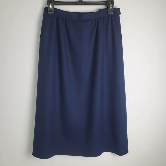 Vintage 1970s Pendleton Navy Wool Pencil Skirt
