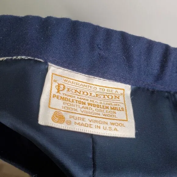 Vintage 1970s Pendleton Navy Wool Pencil Skirt