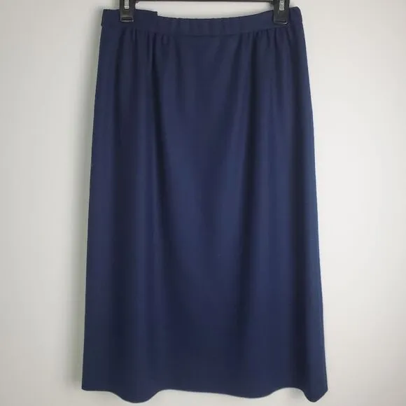 Vintage 1970s Pendleton Navy Wool Pencil Skirt