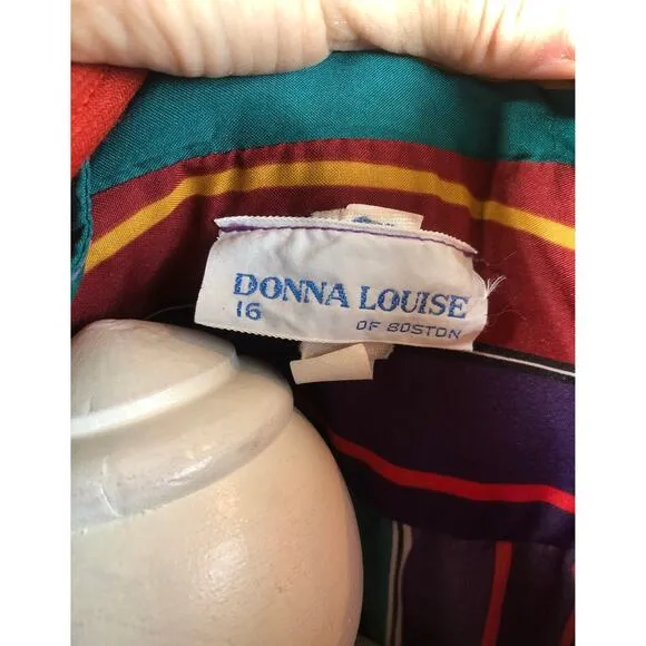 Vintage 70's 3 piece Donna Louise blouse, skirt and top size 16