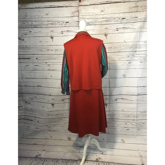 Vintage 70's 3 piece Donna Louise blouse, skirt and top size 16
