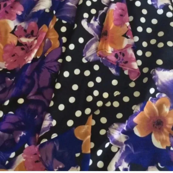 Vintage Anthropologie 2005 Yoanna silk floral dot ruched lined pencil skirt 12