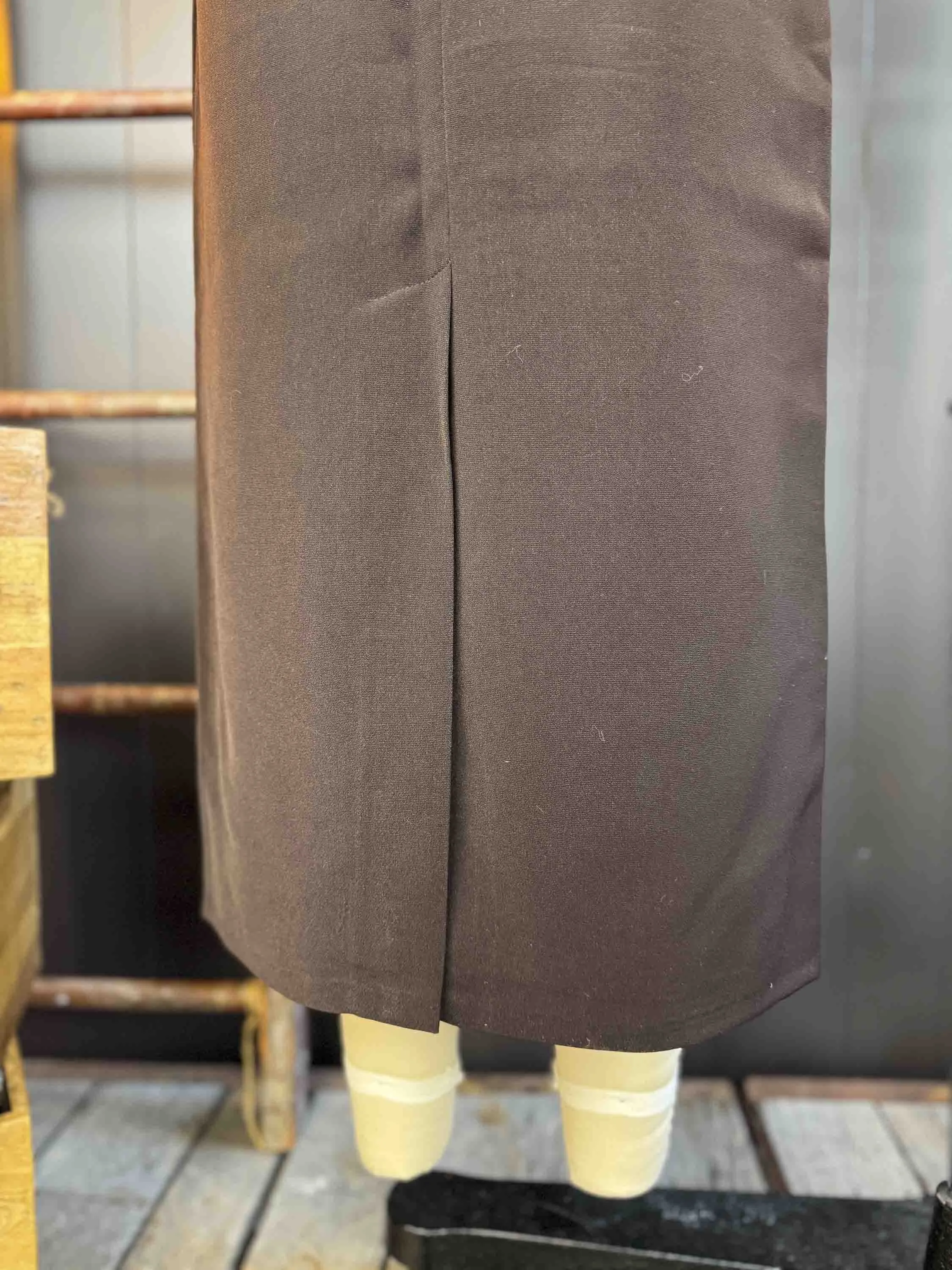 Vintage Briggs Brown Midi Pencil Skirt - Size L