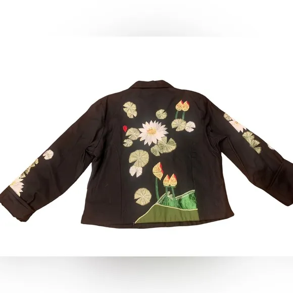 Vintage‎ Carrie Allen NWT Large Women’s Embroidered Floral Jacket Long Sleeve