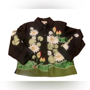 Vintage‎ Carrie Allen NWT Large Women’s Embroidered Floral Jacket Long Sleeve