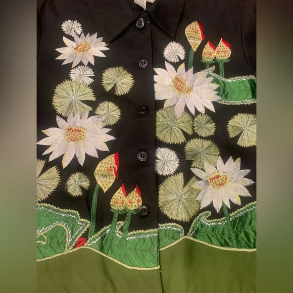 Vintage‎ Carrie Allen NWT Large Women’s Embroidered Floral Jacket Long Sleeve