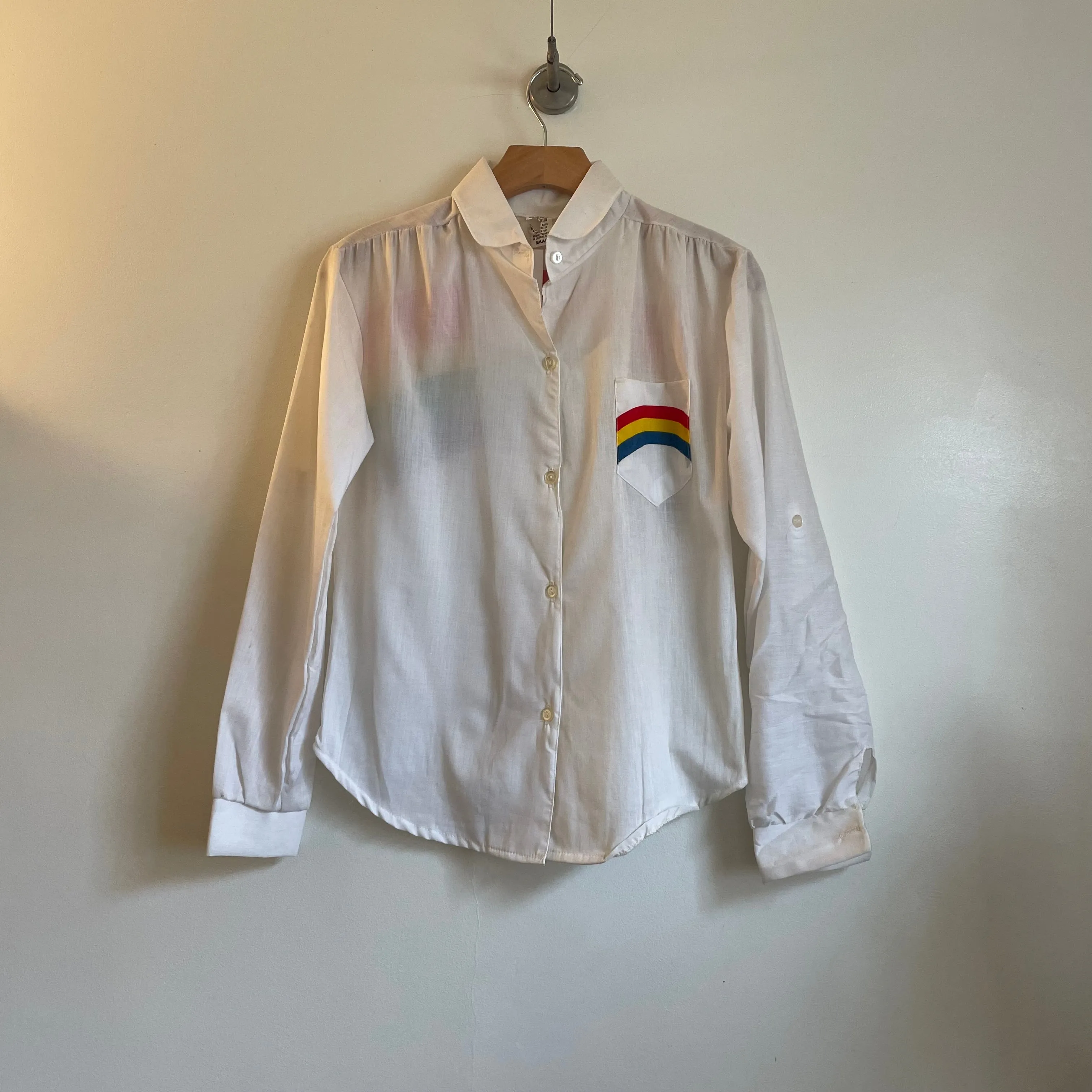 Vintage Deadstock Rainbow blouse // size Small