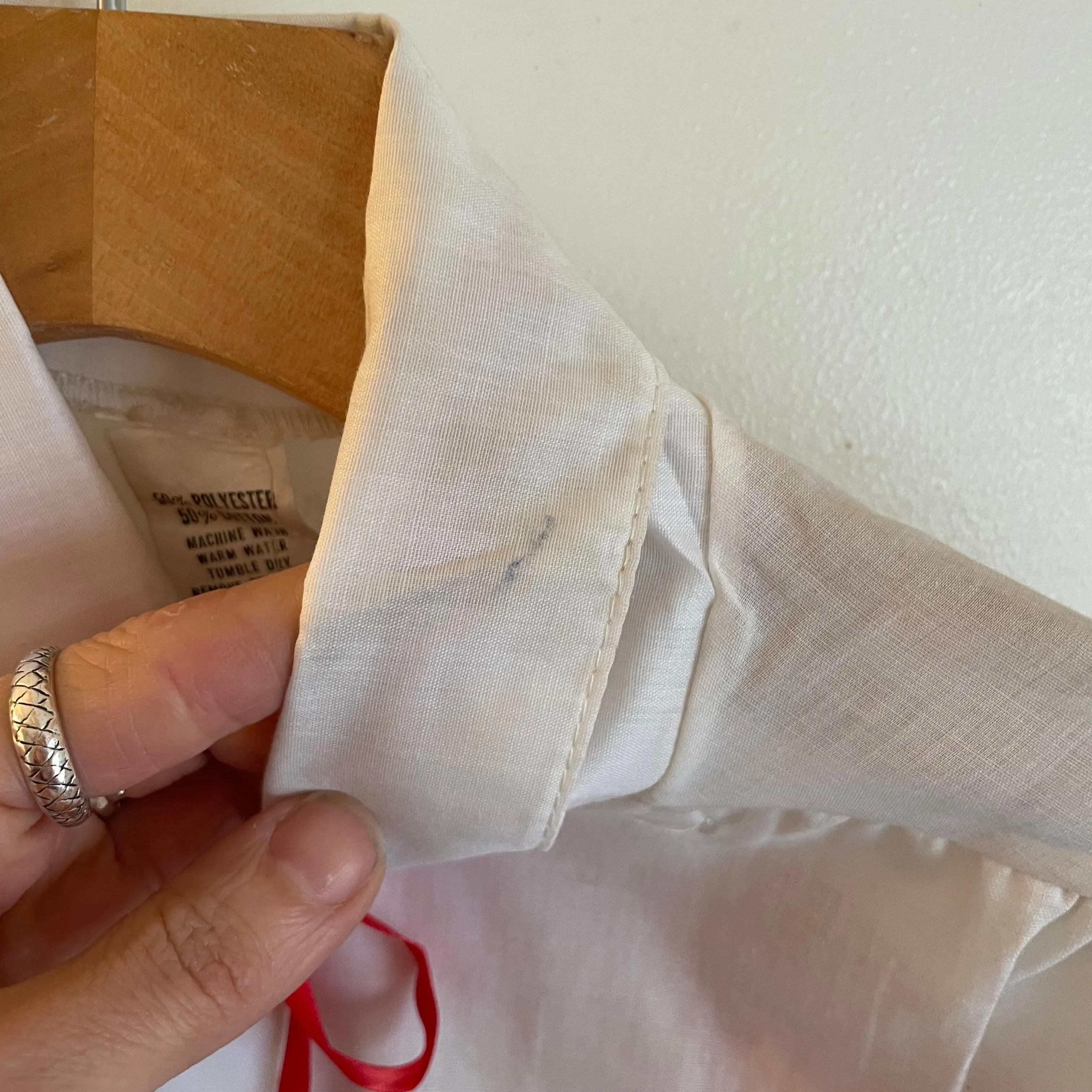 Vintage Deadstock Rainbow blouse with Neck Tie // size Small