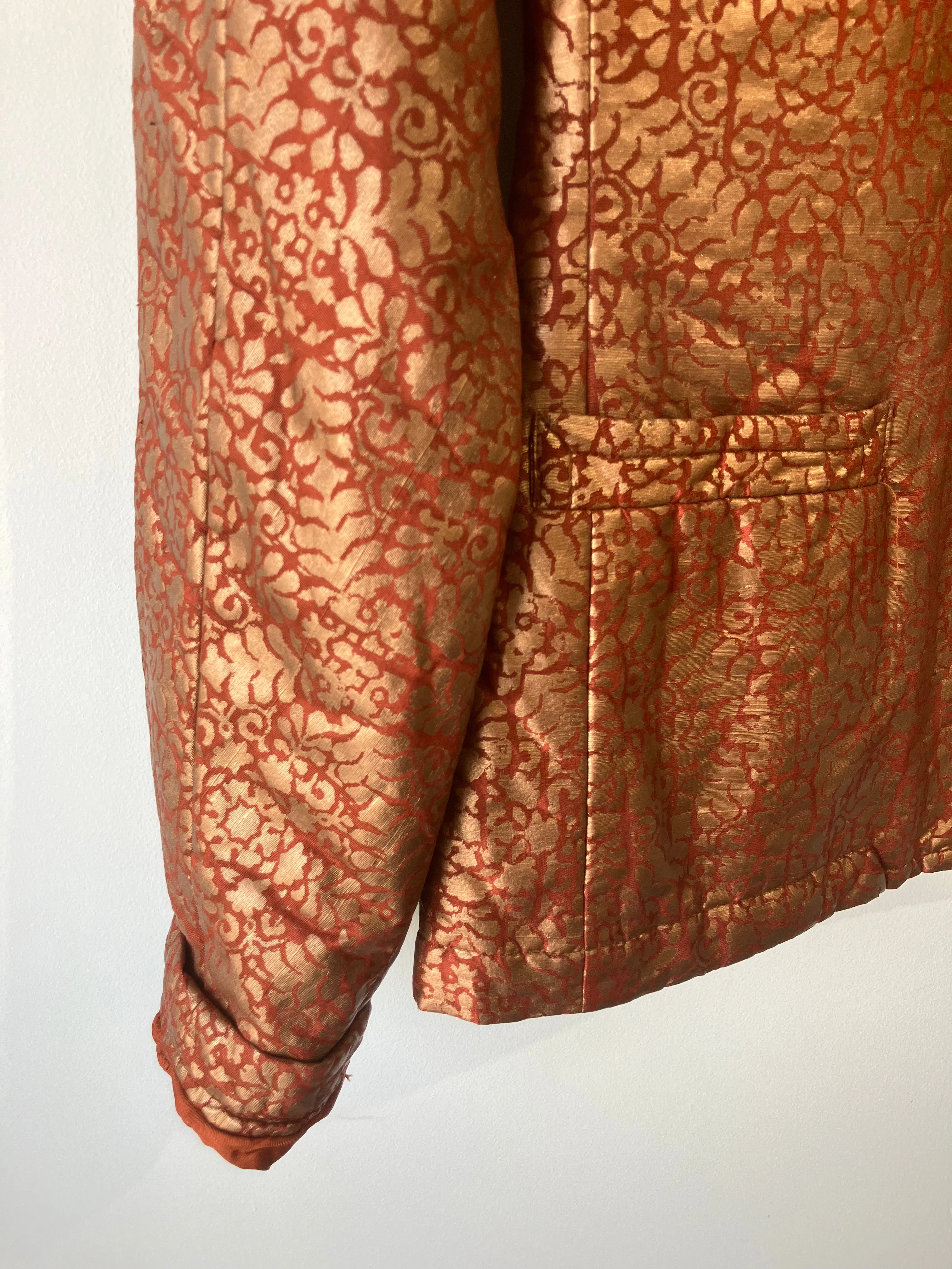 Vintage Dries van Noten Rust Gold Quilted Blazer