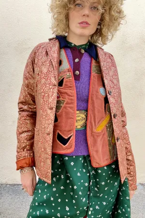 Vintage Dries van Noten Rust Gold Quilted Blazer
