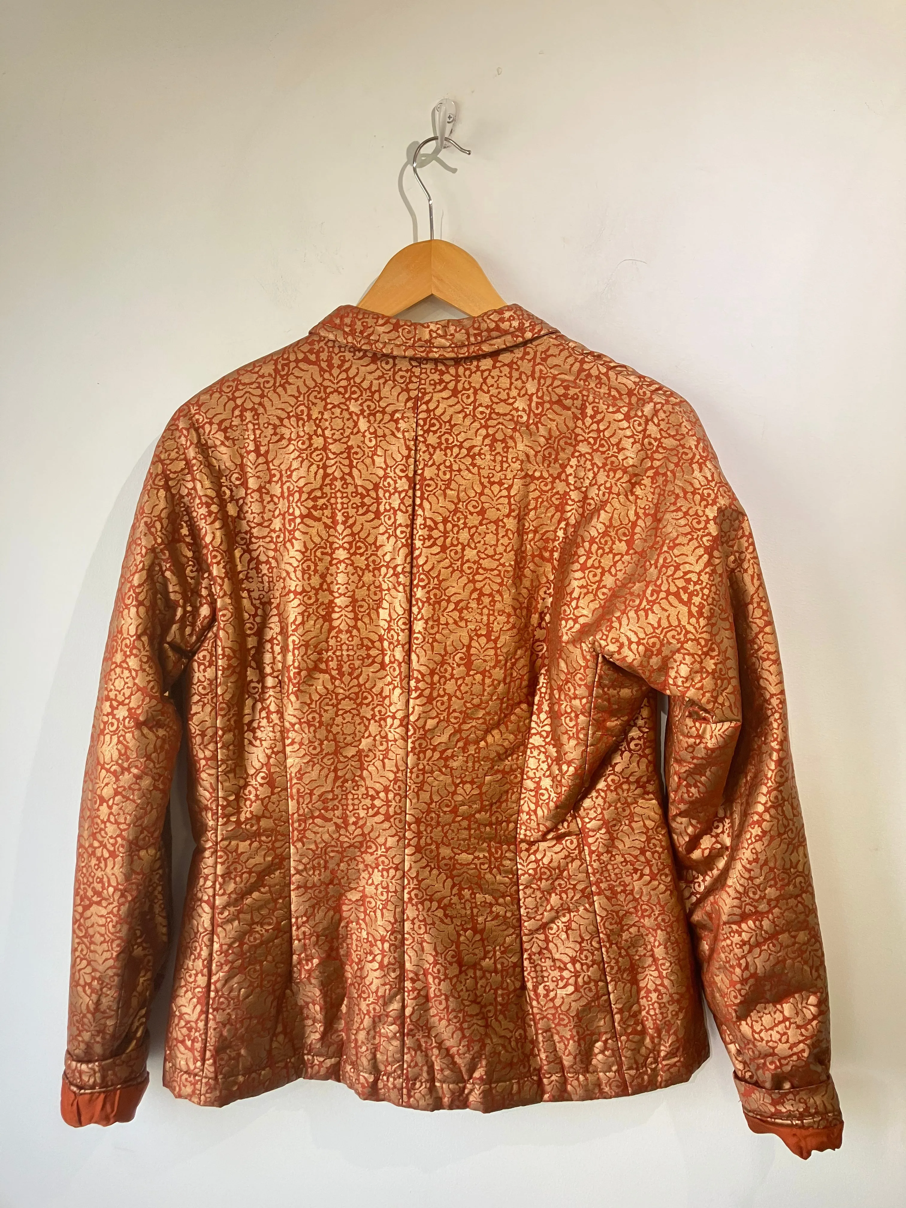 Vintage Dries van Noten Rust Gold Quilted Blazer